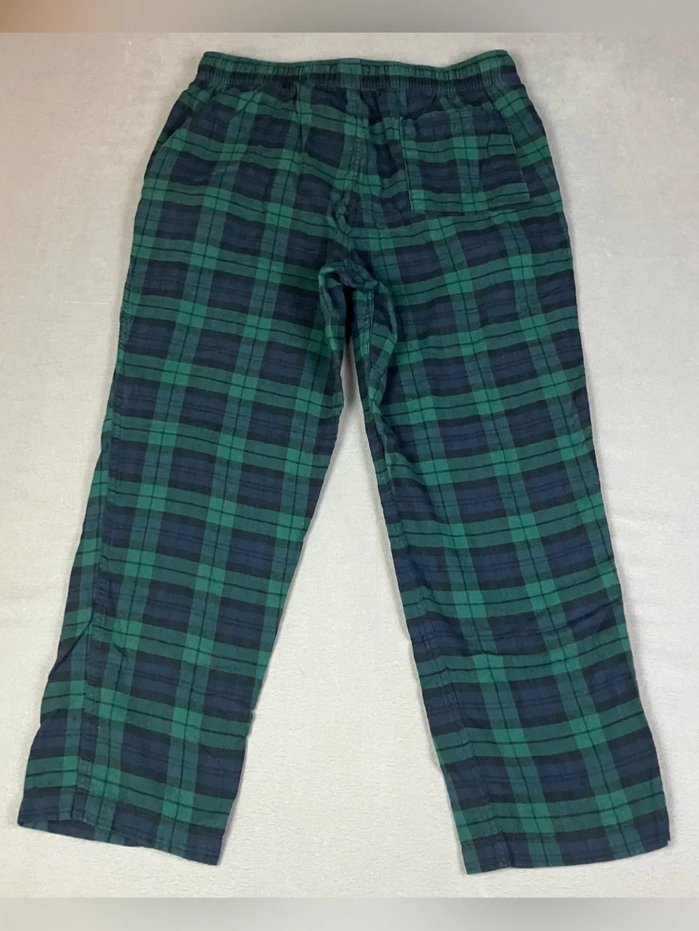 J. Crew Men’s Size M Pajama Pants Plaid Blue & Green Drawstring Button Fly. In g